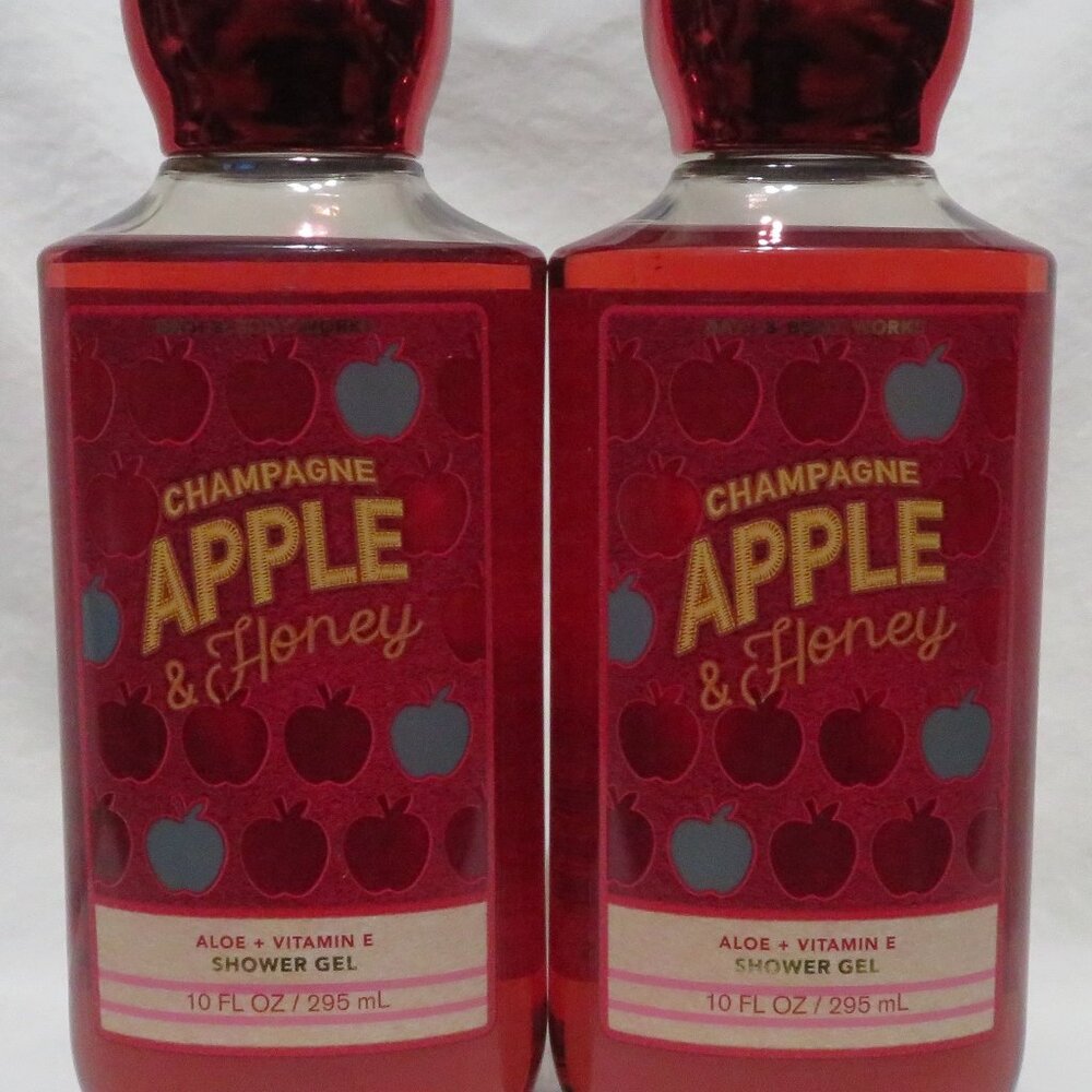 CHAMPAGNE APPLE & HONEY Bath & Body Works Shower Gel 10 fl oz x 2
